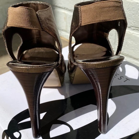 Nine West Mix It Up heels metallic open toe Platform sandal 7.5N - Picture 5 of 9